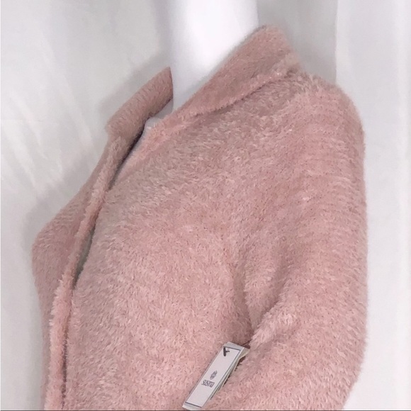 Susina Pink Adobe Soft Teddy Fleece Collared Button Down Cardigan Sweater SzXS - Picture 10 of 16